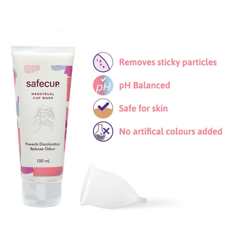 Safecup Menstrual Cup Wash - 100mL - Prevents Odour - Maintains colour of the cup